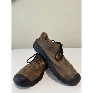 KEEN Mens Shoes Boston III Size 11.5 M US Brown Leather Hiking Oxford Comfort